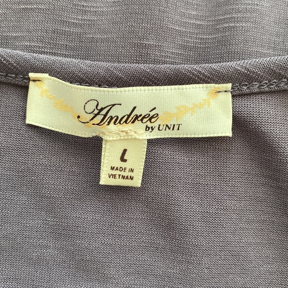 Andree by Unit blouse cold shoulder lace up front 3/4 sleeves loose fit Sz large - Picture 7 of 9